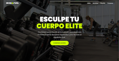 Página web de IRON & FUEL - Gym de alto rendimiento
